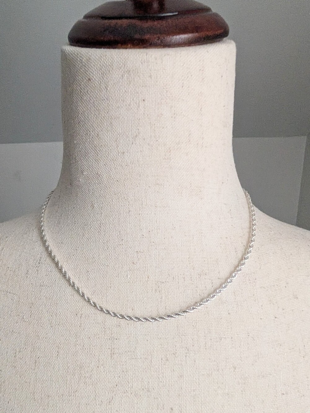 16" 925 Sterling Silver Rope Chain